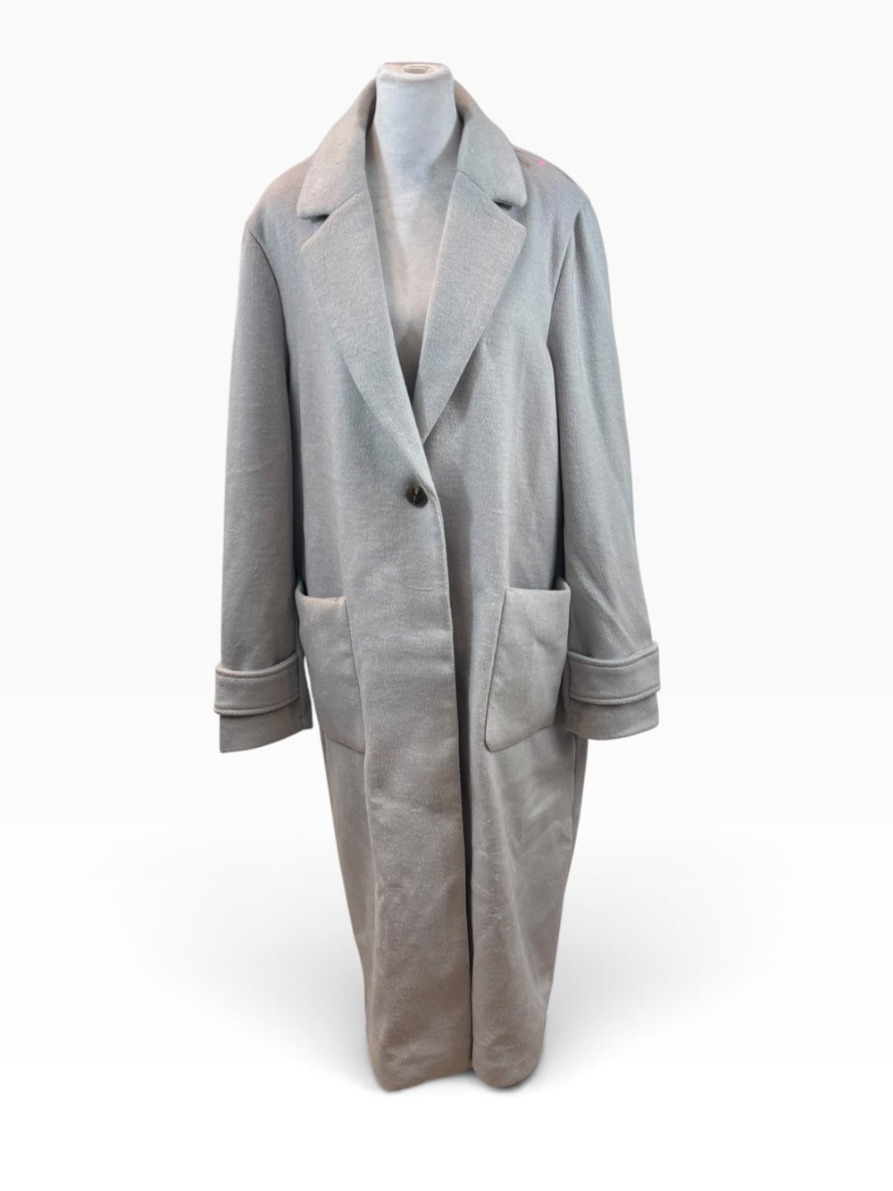Ladies House of Harlow 1960 Light Grey Wool Blend Long Jacket Size XL